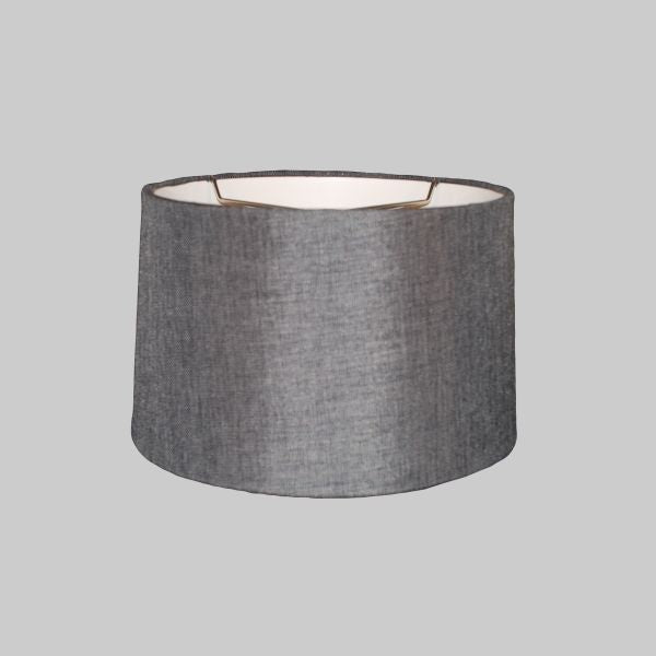 Kirks Lane-20636 - 13 Inch X 14 Inch X 9 Inch Charcoal Burlap Drum Shade