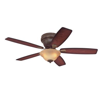 Westinghouse 7230600 Indoor Ceiling Fan with LED Light Fixture - 52 inch - Classic Bronze Finish - Reversible Blades - Amber Alabaster Bow