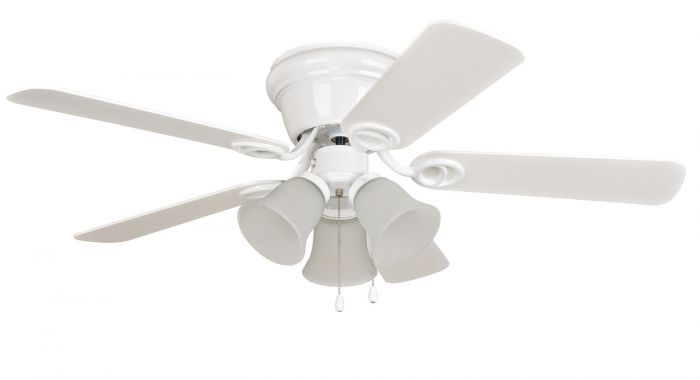 Craftmade WC42WW5C3F - 42 Inch Hugger Ceiling Fan w/Blades & 3 Lights White