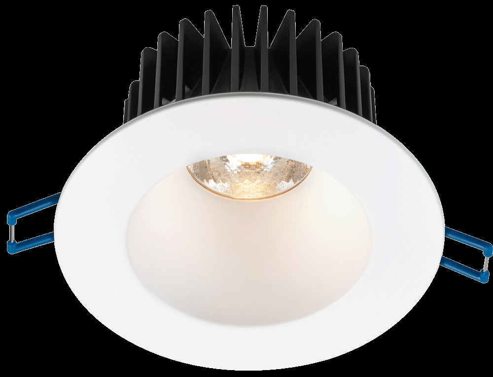 Lotus LED Lights LD4R-5CCT-HO-4R-CPL-WH 4 inch Round Deep Regressed LED Downlight w/ Polycarbonate Round 4" White Trim - High Output - 18 Watt - 5CCT - 30 degree Beam Angle - Type IC Air-Tight Wet Plenum- Energy Star -CRI 90+ Corrosion Resistant