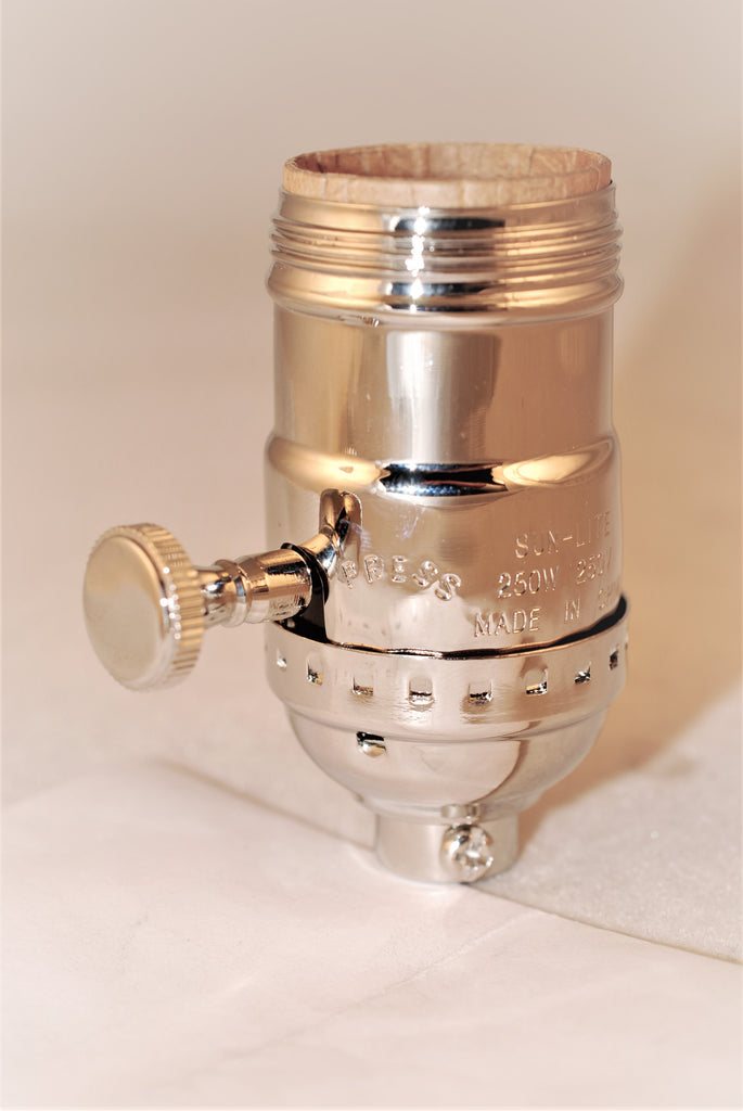 Kirks Lane-30601NU - nickle finish stamped solid brass 3-way uno socket