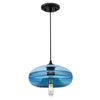 Westinghouse 6366500 One Light Pendant - Matte Black Finish - Sapphire Glass