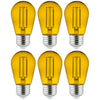 Sunlite 40978-SU - 2 Watt S14 LED Filament Transparent Sign Bulb - Yellow - Pack of 6