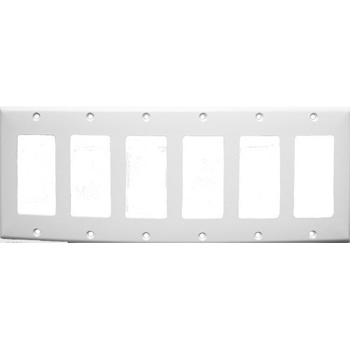 Morris Products 81161 Lexan Wall Plates 6 Gang Decorative/GFCI White - A Decorative/GFCI 6 Gang Wall Plate for high-abuse areas.