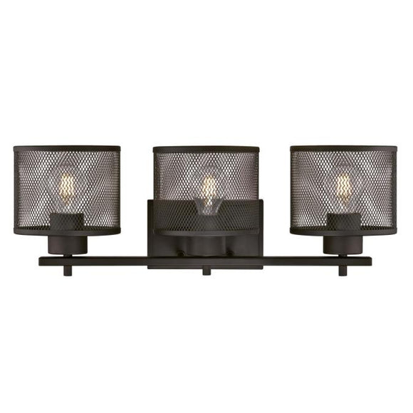 Westinghouse 6371000 Three Light Wall Fixture - Oil Rubbed Bronze Finish - Mesh Shades