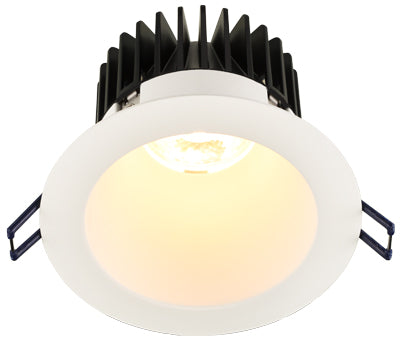 Lotus LED Lights 4 Inch Round Deep Regressed LED High Output 18 Watt Open Plenum - 4000 Kelvin - White Reflector White Trim