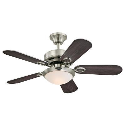Westinghouse 7230300 Indoor Ceiling Fan with Dimmable LED Light Fixture - 36 inch - Brushed Nickel Finish - Reversible Blades - Opal Frosted Glass