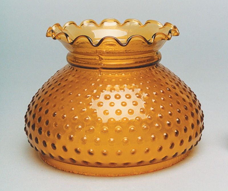 Kirks Lane-13243 - 7 Inch Amber Hobnail Crimp Top Shade