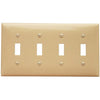 Morris Products 81040 Lexan Wall Plates 4 Gang Toggle Switch Ivory - An attractive 4 Gang Wall Plate Toggle Switch.