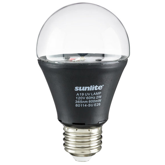 Sunlite 80114-SU - A19/LED/2W/BLB LED A19 Black Light UV Bulb