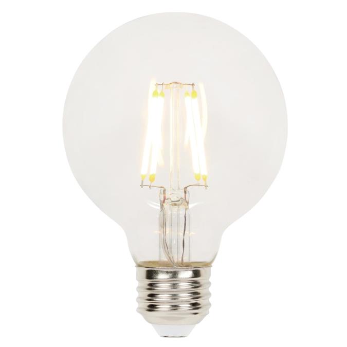 Westinghouse 4317300 Filament LED G25 Globe Dimmable Light Bulb - 6.5 Watt - Clear - 2700 Kelvin - E26 Base