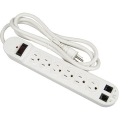 Morris Products 6 Outlet Surge Strip with Phone Line Protection 6' 800J