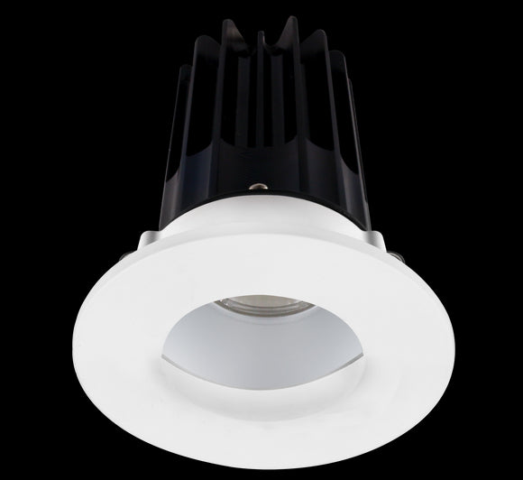 Lotus LED 2 Inch Round Recessed LED 15 Watt High Output Designer Series - 4000 Kelvin - Alzak Reflector - Wall Wash Trim