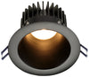 Lotus LED Lights 4 Inch Round Deep Regressed LED High Output 18 Watt Open Plenum - 2700 Kelvin - Black Reflector Black Trim