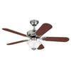Westinghouse 7877365 42 Inch Brushed Nickel Finish Reversible Blades (Rosewood/Light Maple) Includes Light Fixture with Frosted White Alabaster Glass