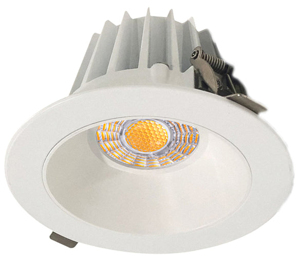 Lotus LED Lights JXL-COB04-R15W-CCT-4RR-SM-WH 4 inch Round Recessed Eco LED 15W 3CCT 3-4-5K Smooth Reflector White 36° Type IC Air Tight Damp CRI 90+