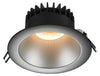 Lotus LED Lights 6 Inch Round Deep Regressed LED 18 Watt Open Plenum - 3000 Kelvin - Silver Reflector Black Trim