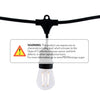 Bulbrite 810139 - 48 ft LED String Light Kit - 15 Sockets - E26 Base - Black Wire with 0.7 Watt S14 Frost Finish Lamps - STRING15/E26/BLACK-LEDS14KT