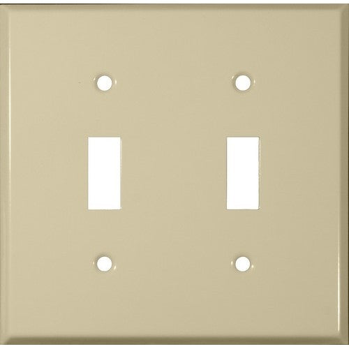 Morris Products 83023 Painted Steel Wall Plates 2 Gang Toggle Switch Ivory - Painted Steel Wall Plate for 2 toggle switches.