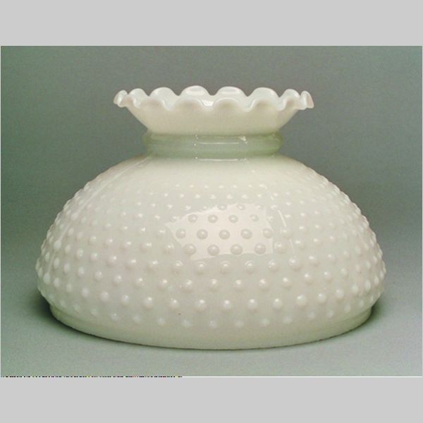 Kirks Lane-16252 - 10 Inch Opal Hobnail Crimp Top Shade