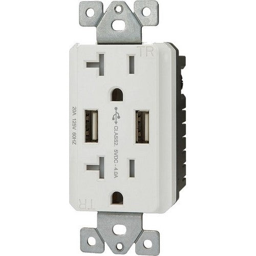 Morris Products 82371 White 15A USB Receptacle