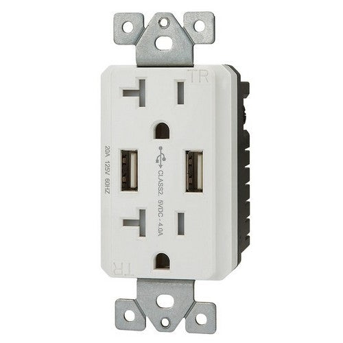Morris Products 82376 White 20A USB Receptacle