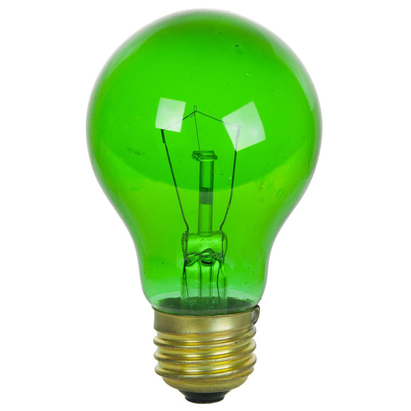 Incandescent - A19 Colored - 25 Watt -Green - Green