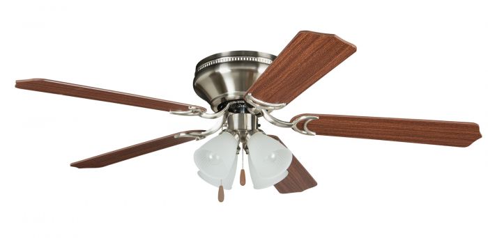 Craftmade BRC52BNK5C - 52 Inch Hugger Ceiling Fan w/Blades & 4 Light Kit Brushed Polished Nickel