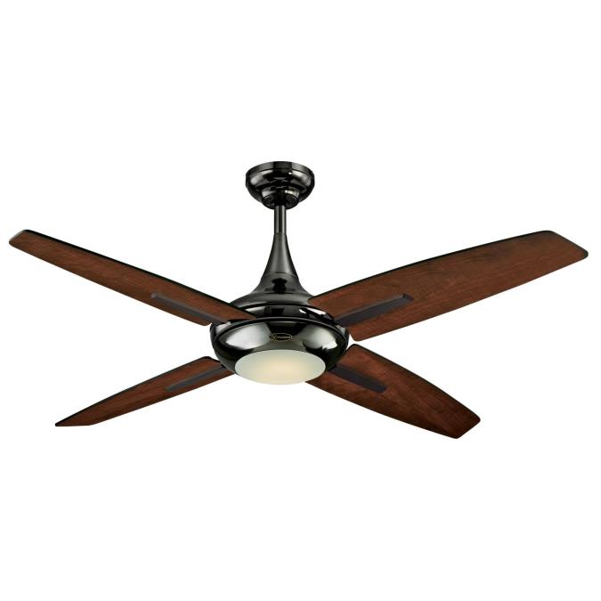 Westinghouse 7204400 52 Inch Gun Metal Finish Reversible Blades (Applewood/Black) Includes Light Fixture with Frosted Acrylic Shade