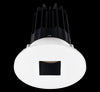 Lotus LED 2 Inch Round Recessed LED 15 Watt High Output Designer Series - 4000 Kelvin - Black Reflector - Square Hole Trim