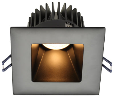 Lotus LED Lights - 4 Inch Square Deep Regressed LED Downlight - Dim to Warm - Black Reflector - Black Trim