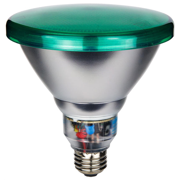 Compact Fluorescent - Colored PAR38 Reflector - 23 Watt -Green - Green