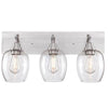 Westinghouse 6574200 Three Light Wall Fixture - Brushed Aluminum Finish - Clear Glass