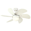 Westinghouse 7814565 30 Inch White Finish White Blades Includes Light Fixture with Opal Frosted Glass