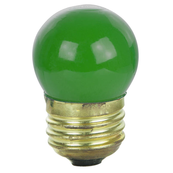 Incandescent - S11 Colored Indicator - 7.5 Watt -Green - Green