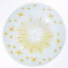 Satco 50/196 Fixture Accessories 13 inch Round Bent Glass Lamp Shade, White And Gold