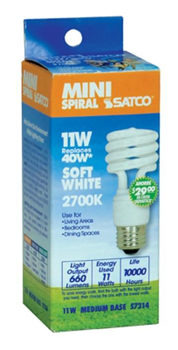 Satco S7214 Compact Fluorescent Spirals T2