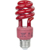 Compact Fluorescent - Colored Mini Spiral - 13 Watt -Red - Red