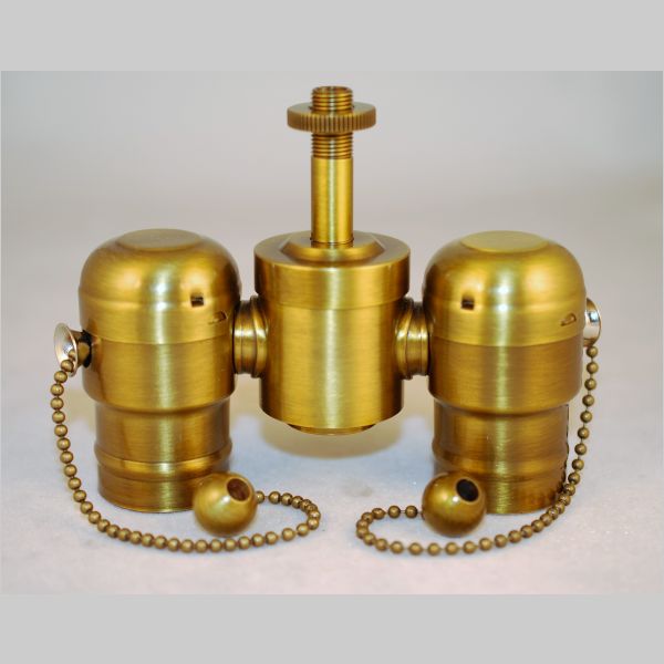 Kirks Lane-32204 - antique br pull chain cluster socket