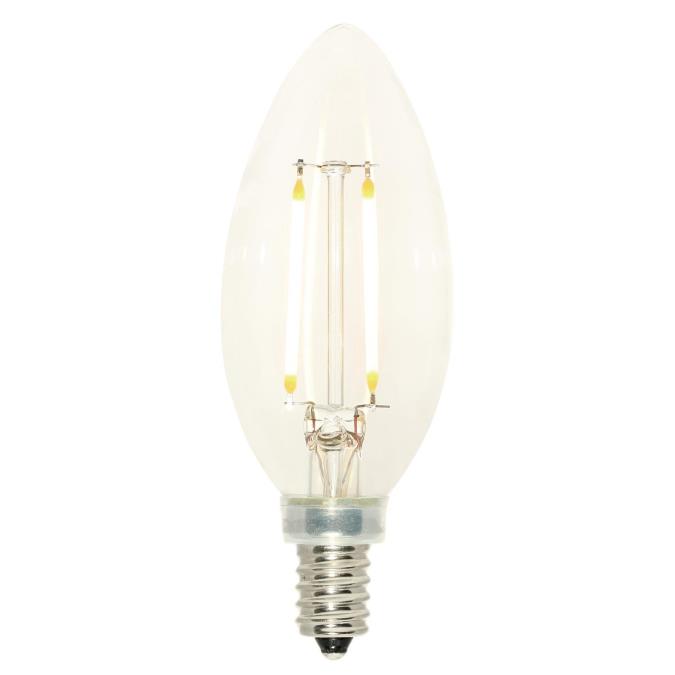 Westinghouse 5059100 Filament LED B11 Decorative Dimmable Light Bulb - 2.5 Watt - Clear - 2700 Kelvin - E12 Base