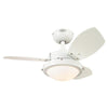 Westinghouse 7233300 Indoor Ceiling Fan with LED Light Fixture, 30 inch, White Finish Reversible Blades, Opal Frosted Glass