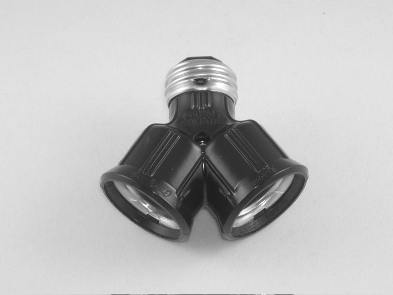 Kirks Lane-31882 - brown bakelite twin socket adaptor