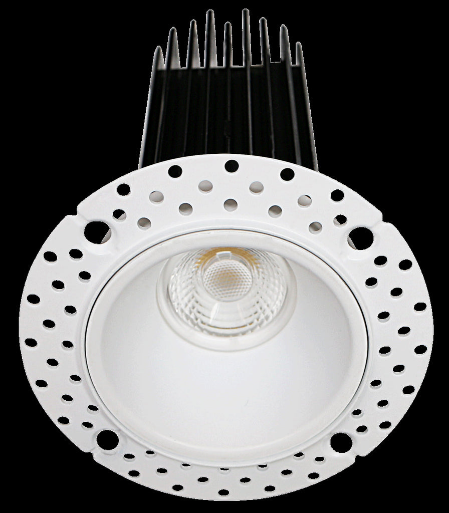 Lotus LED Lights LED-2-S15W-L5CCTWH-T 2 Inch Trimless Round Recessed LED 15W High Output Designer Series - 5CCT Selectable - 950 Lumen - 38 Degree Beam Spread - White Finish - Wet