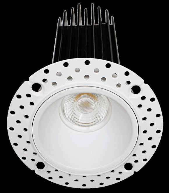 Lotus LED Lights LED-2-S15W-L5CCTWH-T 2 Inch Trimless Round Recessed LED 15W High Output Designer Series - 5CCT Selectable - 950 Lumen - 38 Degree Beam Spread - White Finish - Wet