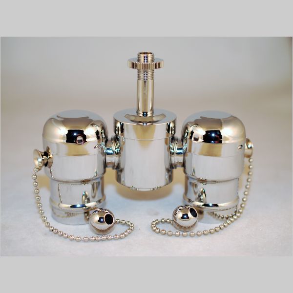 Kirks Lane-32209 - polished nickle 2 lite cluster head skt