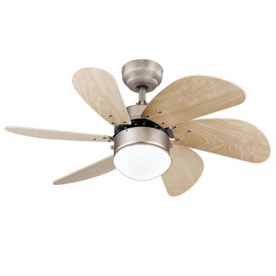 Westinghouse 7224000 Indoor Ceiling Fan with Dimmable LED Light Fixture, 30 inch, Brushed Aluminum Finish, Light Maple Blades, Opal Frosted Glass