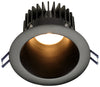 Lotus LED Lights 4 Inch Round Deep Regressed LED High Output 18 Watt Open Plenum - 5000 Kelvin - Black Reflector Black Trim