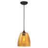 Westinghouse 6106100 One Light Mini Pendant Oil Rubbed Bronze Finish Amber Crackle Glass