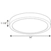 LED Fixture Edgelit 14 inch Round Flush Mount 19.5 Watt, 3000 Kelvin, Warm White, 1725 Lumen, Dimmable, White Finish, Wet Location, Energy Star