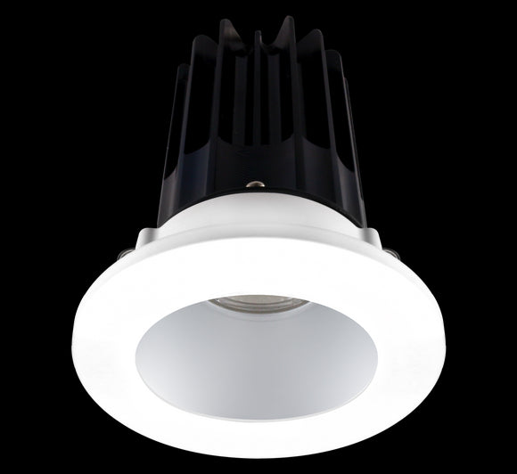 Lotus LED 2 Inch Round Recessed LED 15 Watt High Output Designer Series - 2700 Kelvin - Alzak Reflector - Trim White